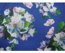 Трикотаж (цветы на синем)